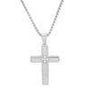 Men’s Stainless Steel Diamond Accent Cross Pendant Necklace