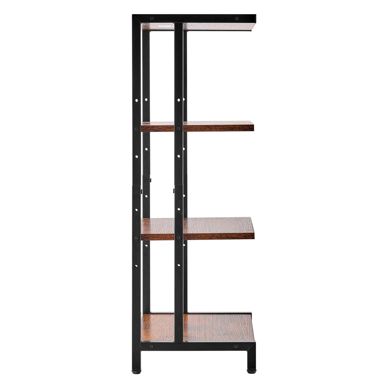 VEVOR 4-Tier AV Media Stand Height-Adjustable Wooden Audio-Video Media Stand