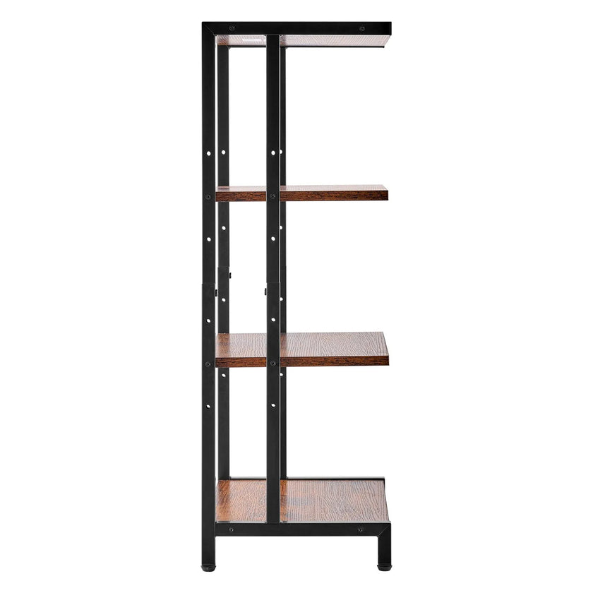 VEVOR 4-Tier AV Media Stand Height-Adjustable Wooden Audio-Video Media Stand