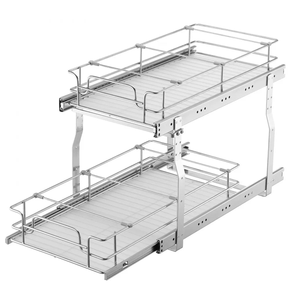 VEVOR 2-Tier Wire Pull Out Cabinet Under Sink Organizer 12