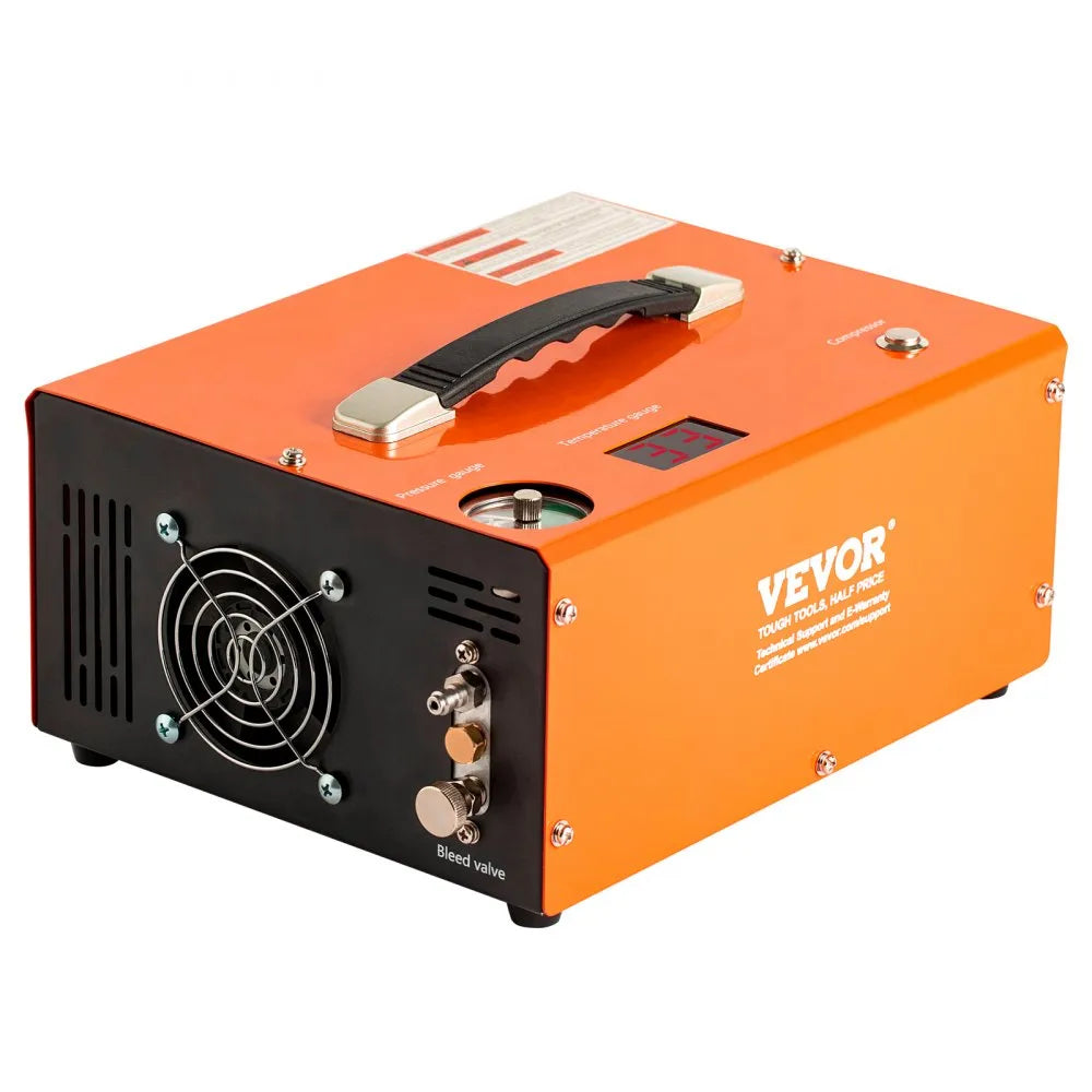 VEVOR PCP Air Compressor, 4500PSI Portable PCP Compressor with Built-in Converter, Auto-Stop | DC12V/AC120V | Oil & Water-Free Compressor Pump