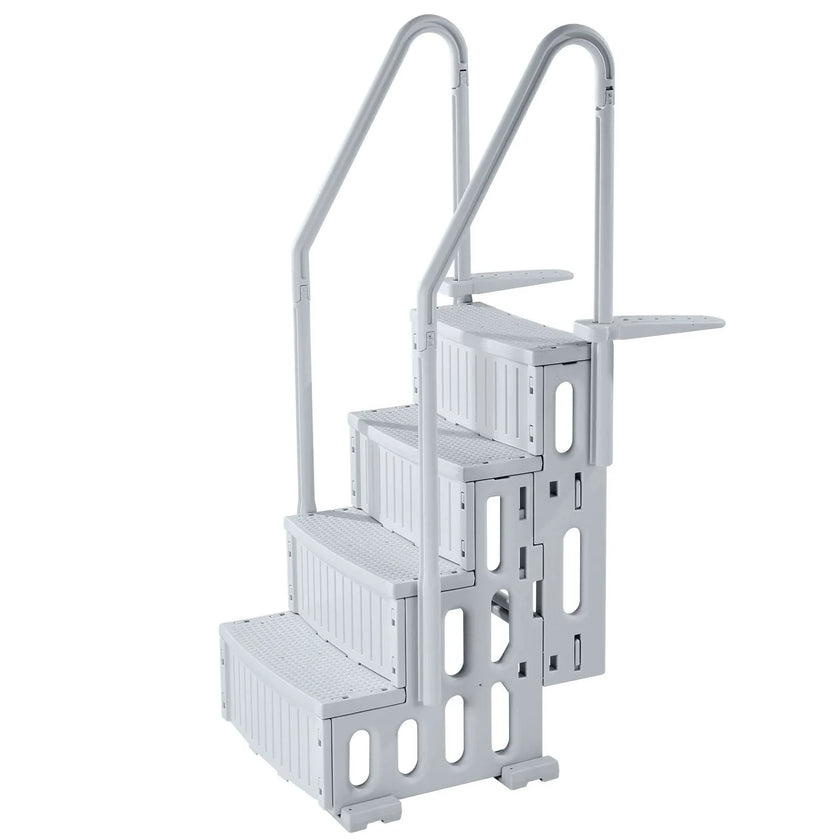 VEVOR 4-Step Grey Pool Ladder of 2 Handrails Supports 400 lb for 48-54 In Pool