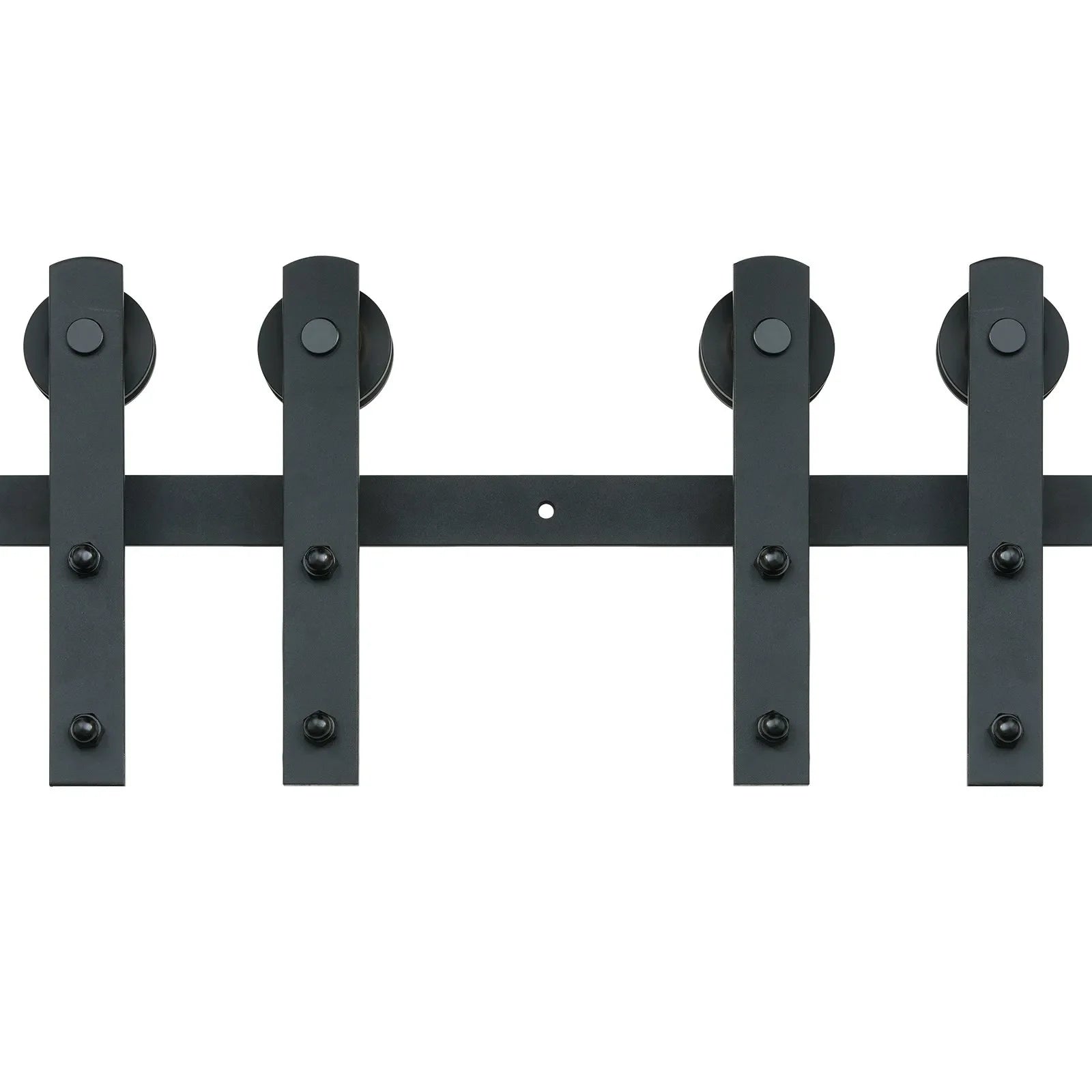 VEVOR 8FT Sliding Barn Door Hardware Kit, 330LBS Heavy Duty Barn Door Track Kit for Double Doors, Fit 3.7-4.3FT Total Wide and 1.3