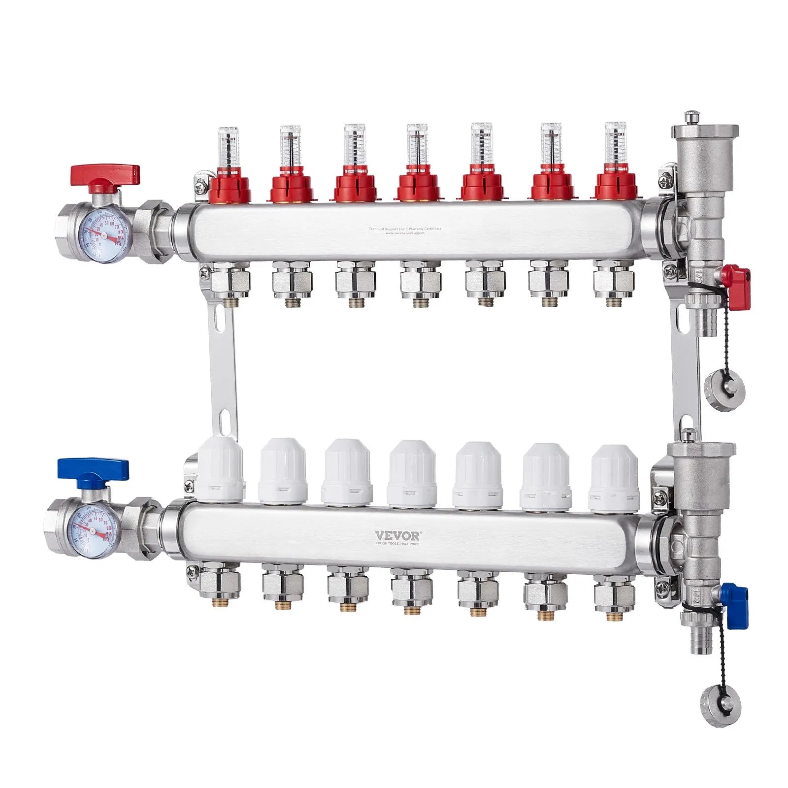 VEVOR 7-Branch Radiant Heat Manifold 1/2