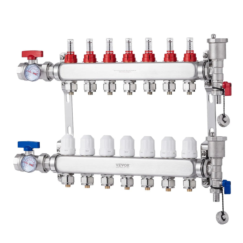 VEVOR 7-Branch Radiant Heat Manifold 1/2