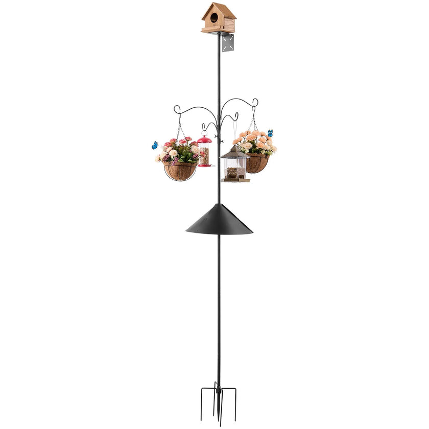 VEVOR 92 Inch Bird Feeding Station 4 Hook Wild Bird Feeder Stand Pole
