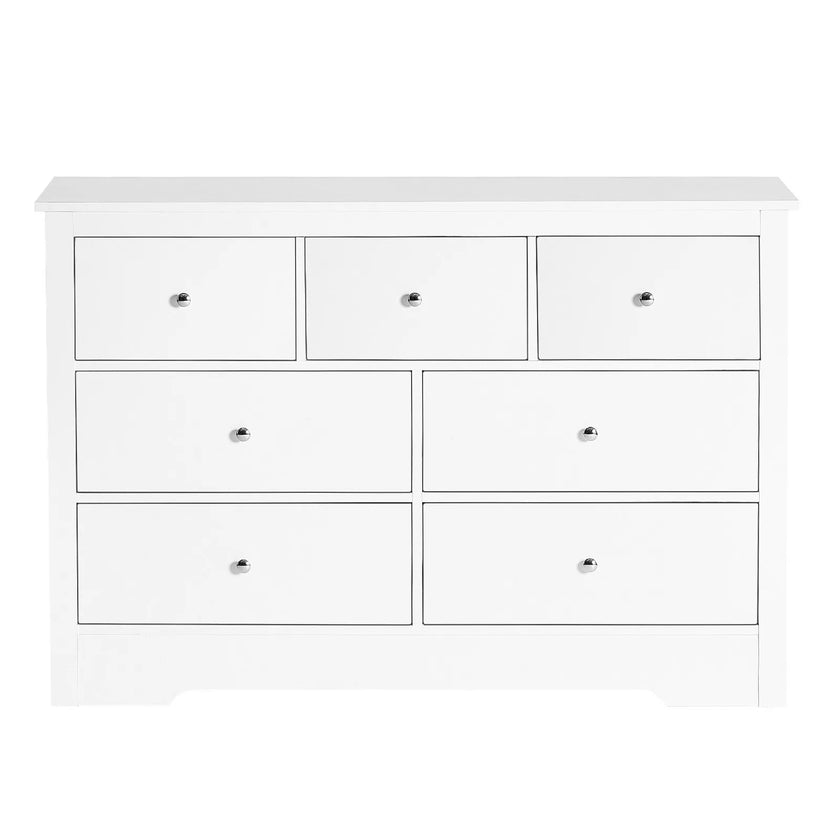 VEVOR 7 Drawer Dresser Wooden Chest of Drawers with Sliding with Anti-tip Device