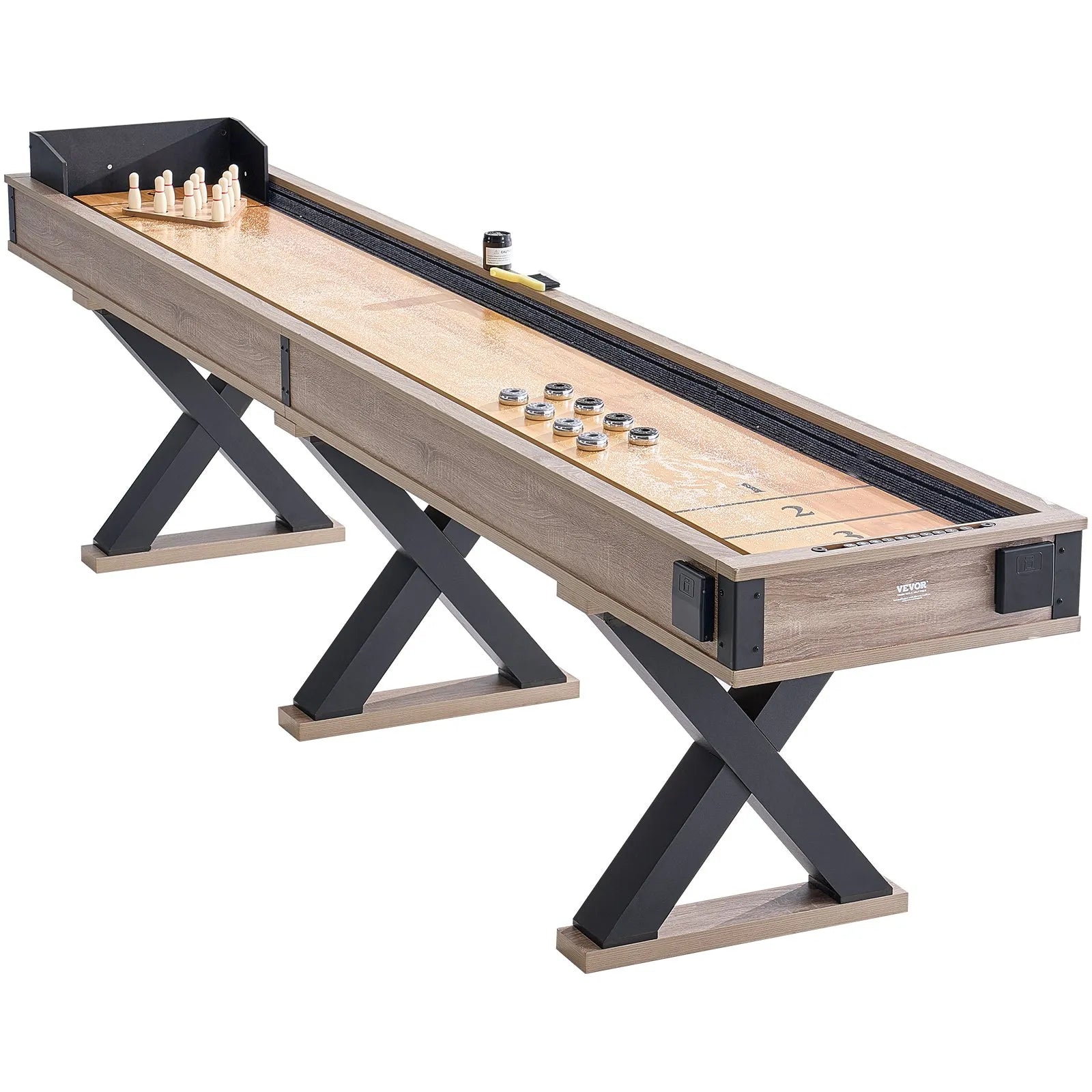 VEVOR 11.5 ft Shuffleboard Table 2 in 1 Shuffleboard and Bowling Combo Game Set