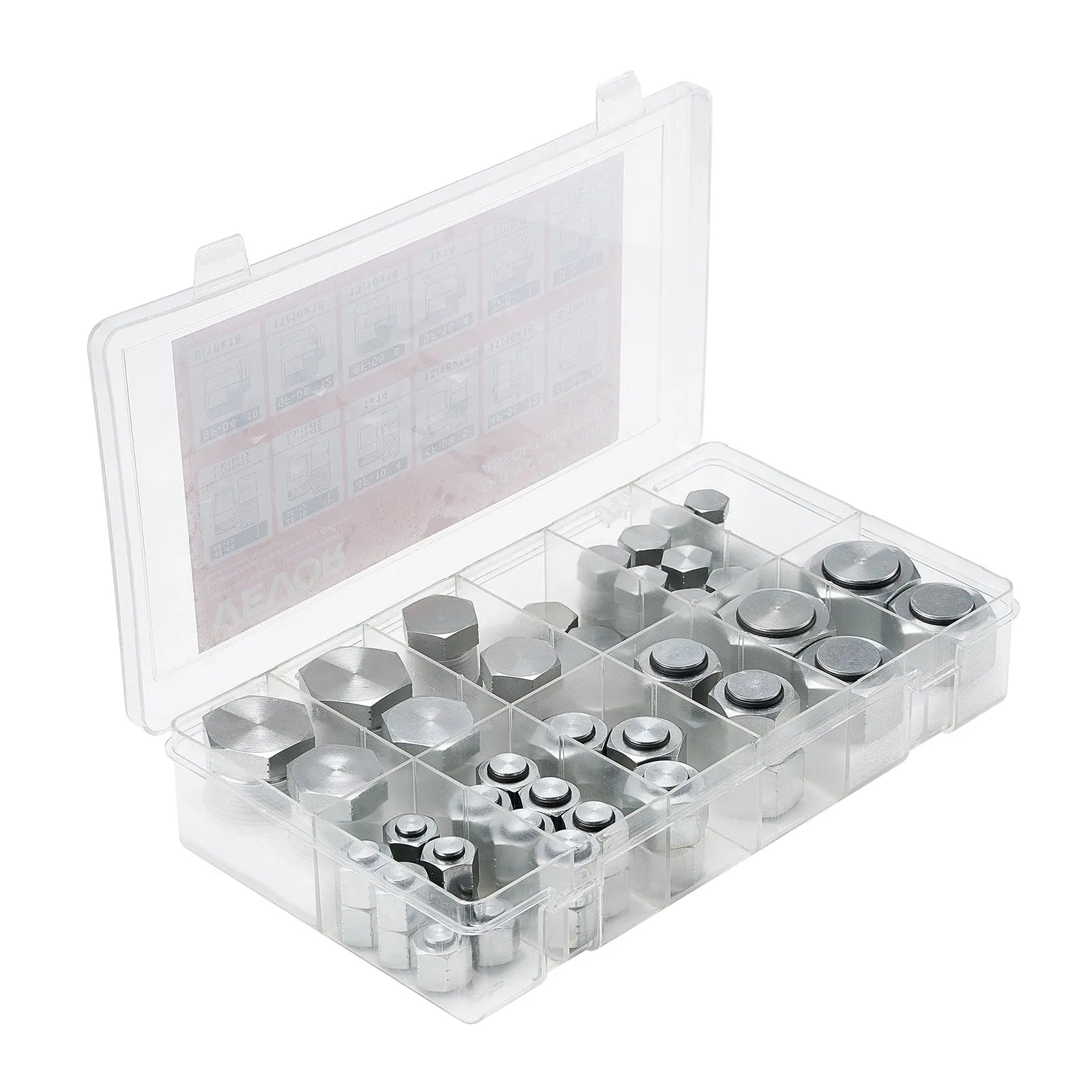 VEVOR 72 PCS ORFS O-Ring Plug and Cap Hydraulic Sealing Fittings Kit Sizes 4-16