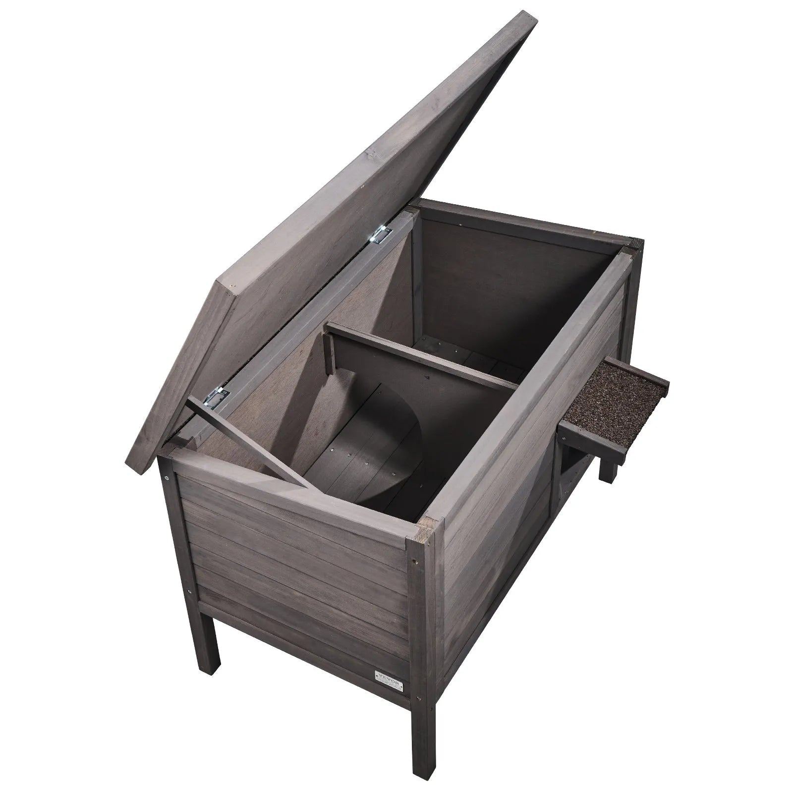 VEVOR Outdoor Cat House Wooden Feral Cat Shelter with Roof & PVC Door Flaps