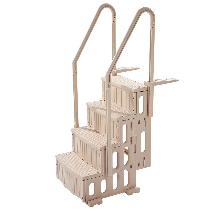 VEVOR 4-Step Taupe Pool Ladder of 2 Handrails Supports 400 lb for 48-54 In Pools