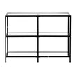 VEVOR 3-Tier Glass Console Table Rectangle Sofa Side Table with Anti-Tip Black
