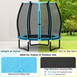 55 Inch Trampoline for Kids Toddler Mini Trampoline with Safety Enclosure Net - Blue