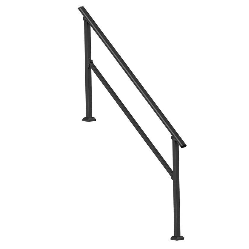 VEVOR 5-6 Handrails for Outdoor for Seniors Porch Deck Black Square Tube Steel