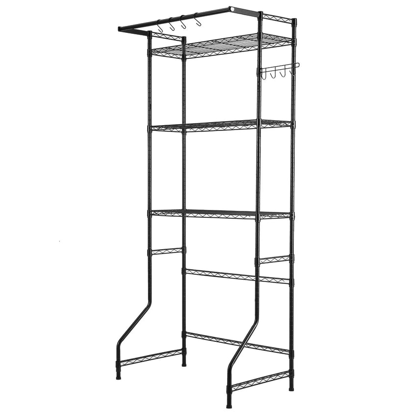 VEVOR Over Washer and Dryer Storage Shelf Single Row 3 Tiers Washer Rack Black