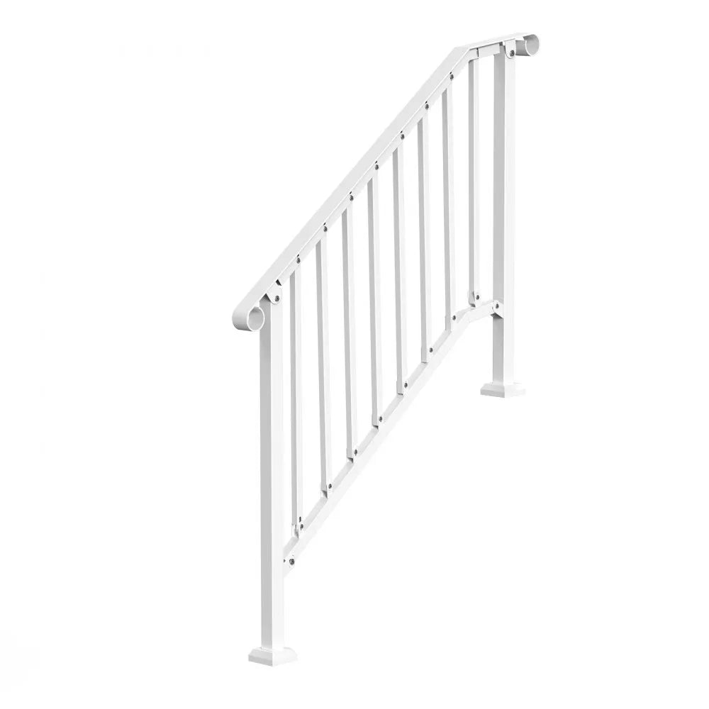 VEVOR 3-4 Step Handrails for Outdoor for Seniors Porch Deck Retro Arch White