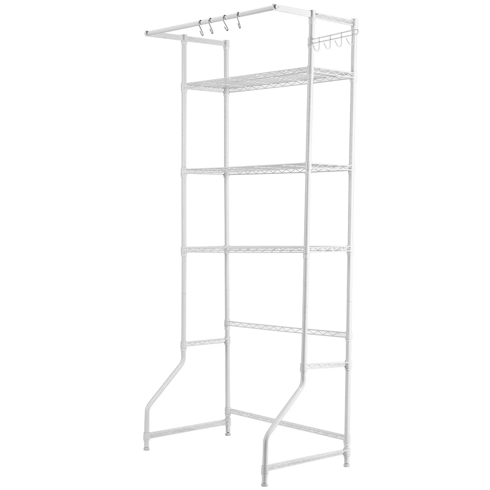 VEVOR Over Washer and Dryer Storage Shelf Single Row 3 Tiers Washer Rack White