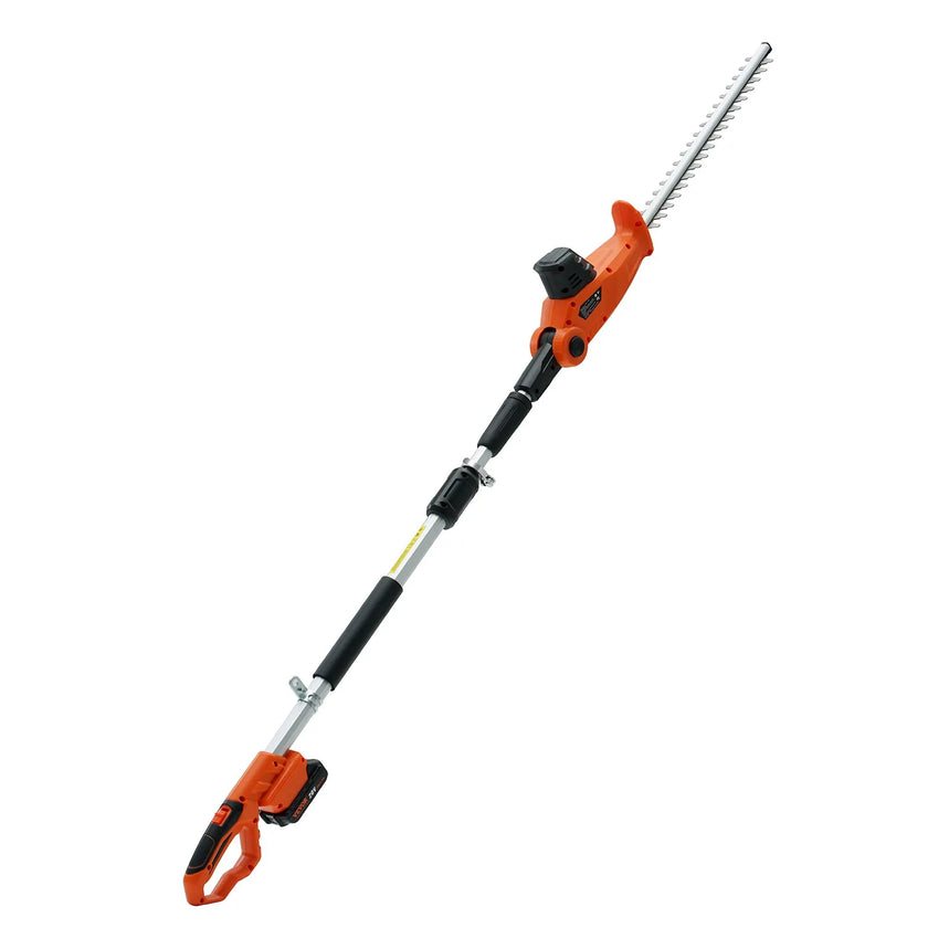 VEVOR 20V Cordless Hedge Trimmer, 18 inch Double-edged Steel Blade, Pole Hedge Trimmer Kit 20V Battery, Fast Charger Included, 74