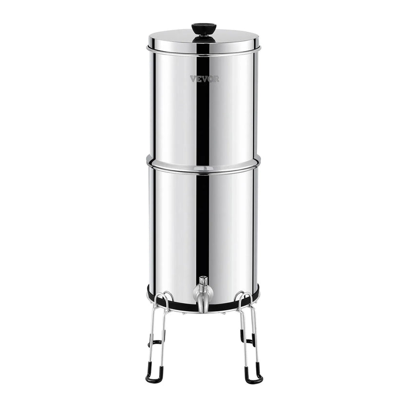 VEVOR 2.25G Gravity-fed Water Filter Countertop System Stainless Steel 2 Filters
