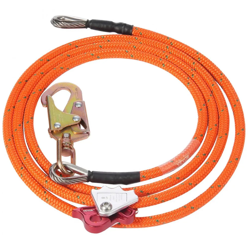 VEVOR 16mm Steel Core Flipline 12ft(3.6m) Arborist Flipline for Fall Protection