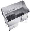 VEVOR 61 Inch Dog Grooming Bath Tub Stainless Steel w Ramp Water Filter