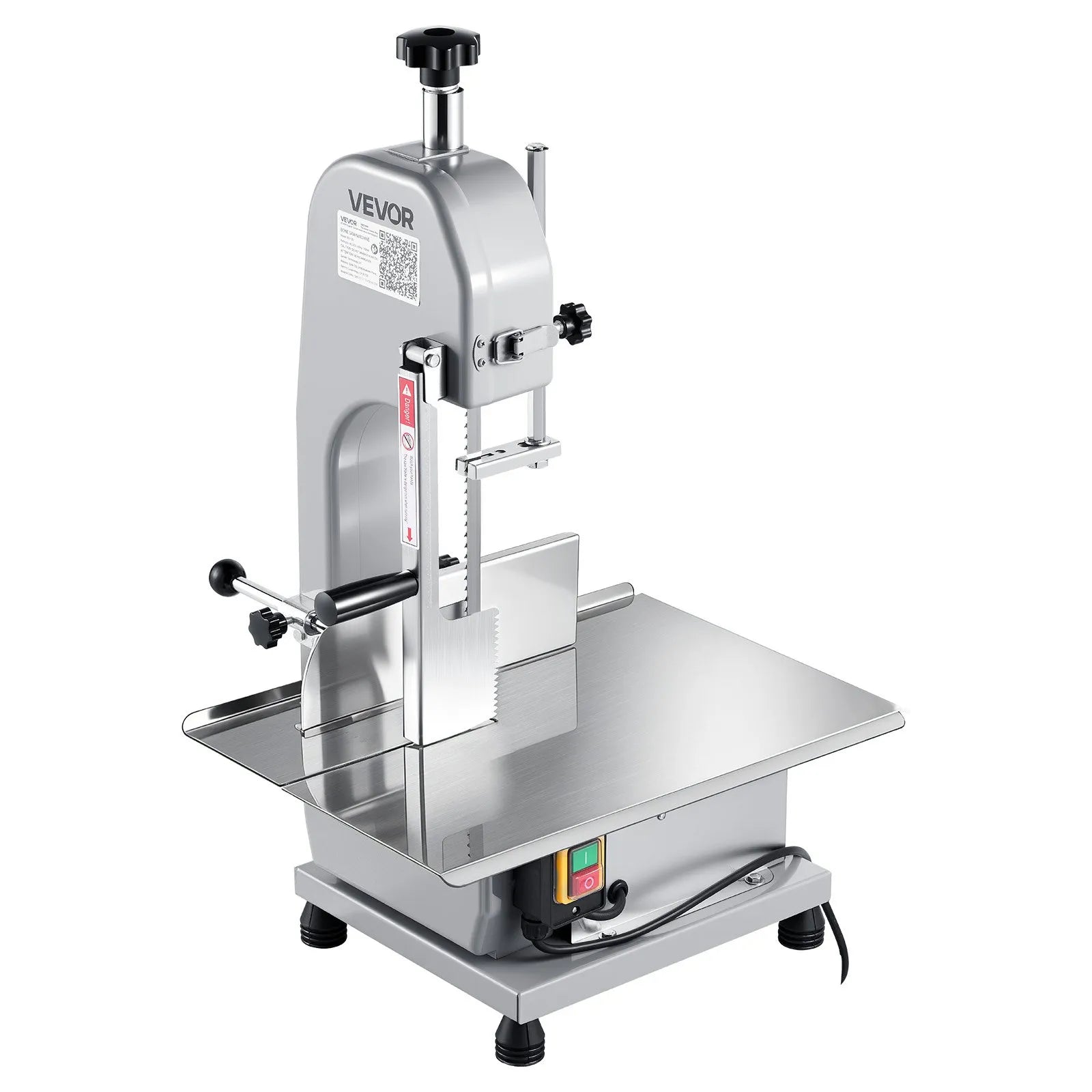 VEVOR 650W Commercial Electric Meat Bandsaw Stainless Steel Bone Sawing Machine