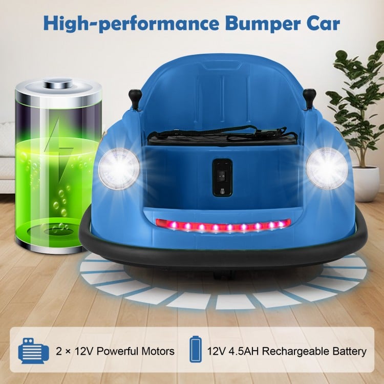 12V Electric Kids Ride on Bumper Car Battery Powered Bumping Car with Remote Control-Navy