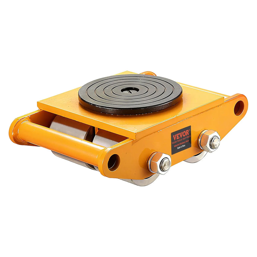 VEVOR 4PCS Machinery Skate Dolly, 26455LBS/12T Industrial Machinery Mover, Heavy Duty Carbon Steel Machinery Moving Skate & 4 Carbon Steel Wheels and 360° Rotation Non-Slip Cap for Warehouse, Factory