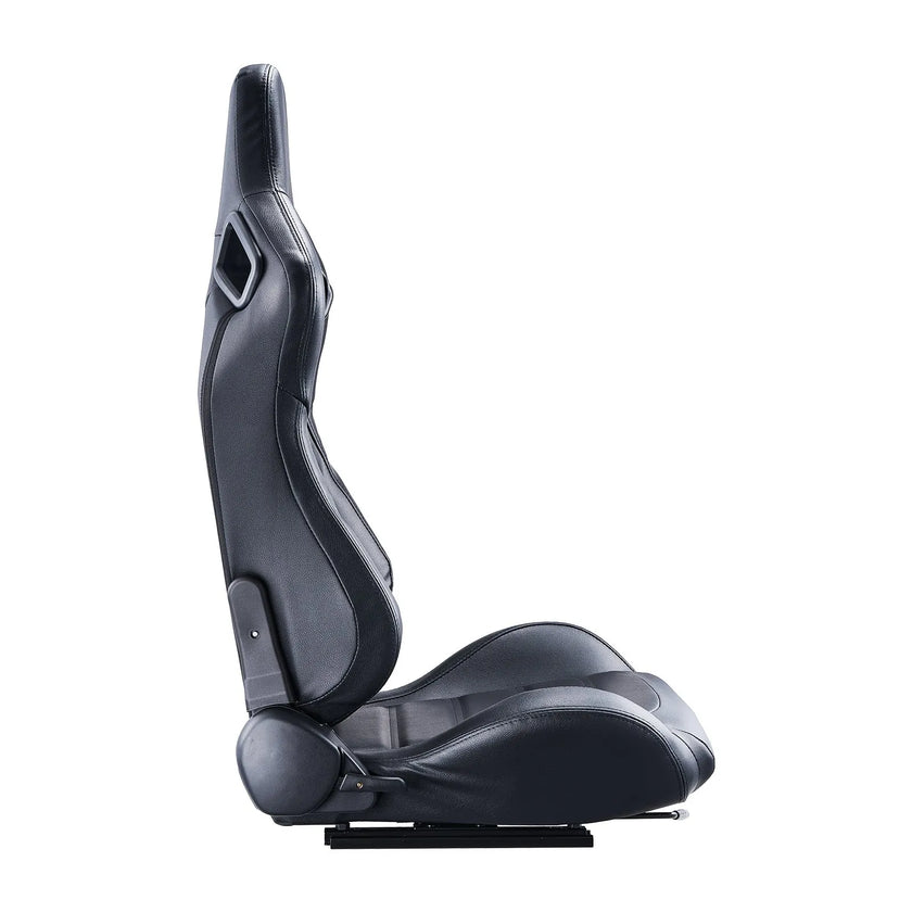 VEVOR 2 Set Racing Seat Adjustable Racing Chair with PVC Leather & Q235B Slider