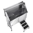 VEVOR 50 Inch Dog Grooming Bath Tub Stainless Steel w Ramp Water Filter