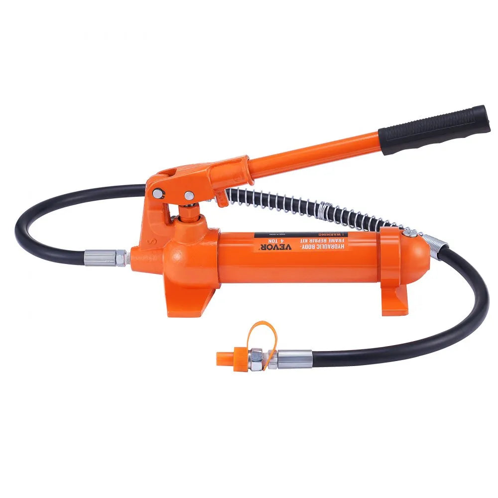 VEVOR 4 Ton Porta Power Kit, Portable Hydraulic Jack with 3.9 ft/1.2 m Oil Hose, Auto Body Frame Repair Kit with Storage Case for Car Repair, Truck, Farm (8800 LBS)