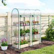 3 Tier Mini Greenhouse, Portable Greenhouse with 2 Roll-up Doors, 56.3