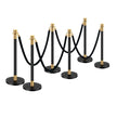 VEVOR 6 Pcs Stanchion Post with 4 Black Velvet Ropes Sand Injection Hollow Base