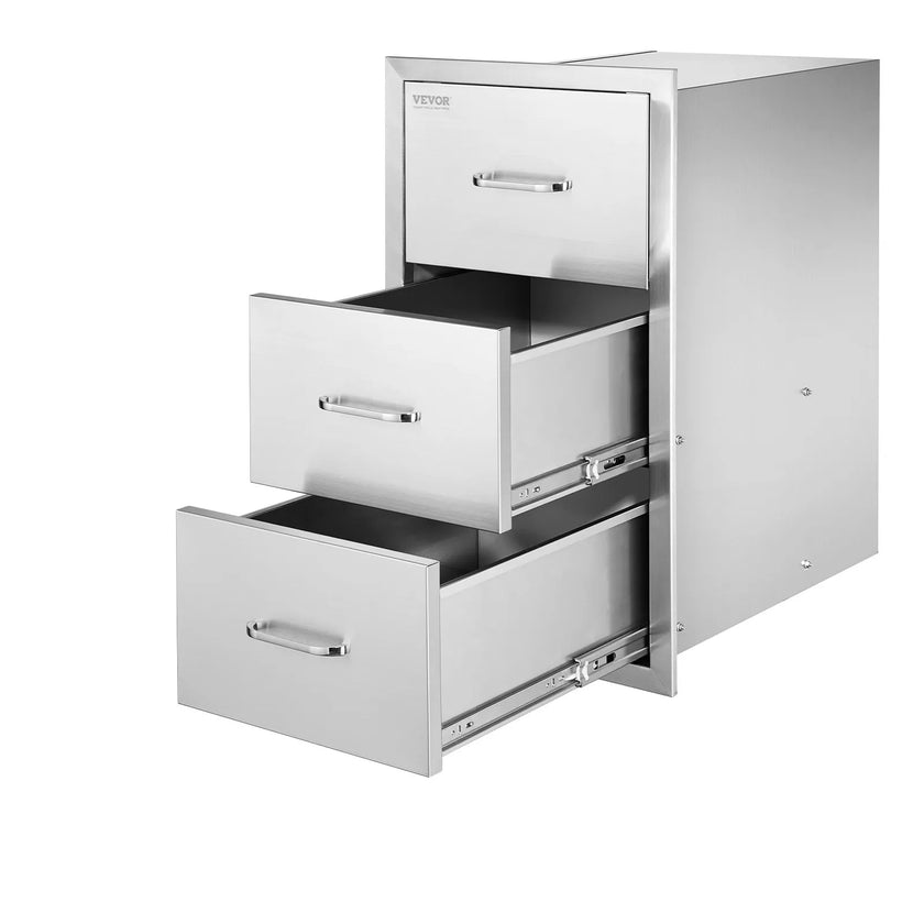 VEVOR Outdoor Kitchen Drawers Triple BBQ Access Drawers Island 16.5x29x20.5 in
