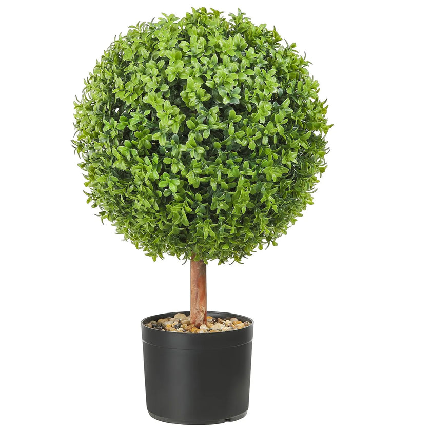 VEVOR 2x Artificial Boxwood Ball Ø40,6cm Garden Deco Boxwood in Flowerpot Ball Artificial Boxwood Ball Artificial Plant made of PE, Wood, PP incl. 4 pcs. Decorative butterflies and 10 pcs. Replacement