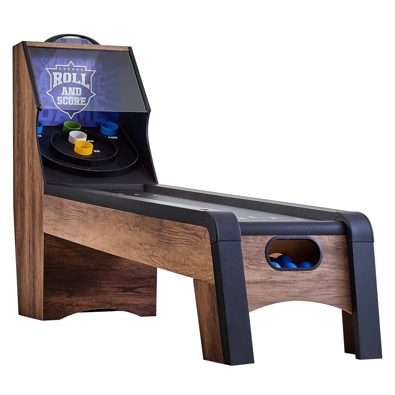 VEVOR 9 ft Roll & Score Arcade Game Table Electronic Scorer Game Room 4 Balls