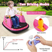 12V Electric Kids Ride On Bumper Car with Flashing Lights for Toddlers-Pink