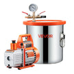 VEVOR 3.5CFM Single Stage Vacuum Pump 3 Gallon Stainless Steel Degassing Chamber