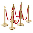 VEVOR 6 Pcs Gold Stanchion Post 4 Red Velvet Ropes Sand Injection Hollow Base