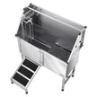 VEVOR 50 Inch Dog Grooming Bath Tub Stainless Steel w Ramp Water Filter Left