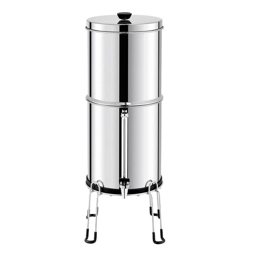 VEVOR 2.25G Gravity-fed Water Filter Countertop System Stainless Steel 4 Filters