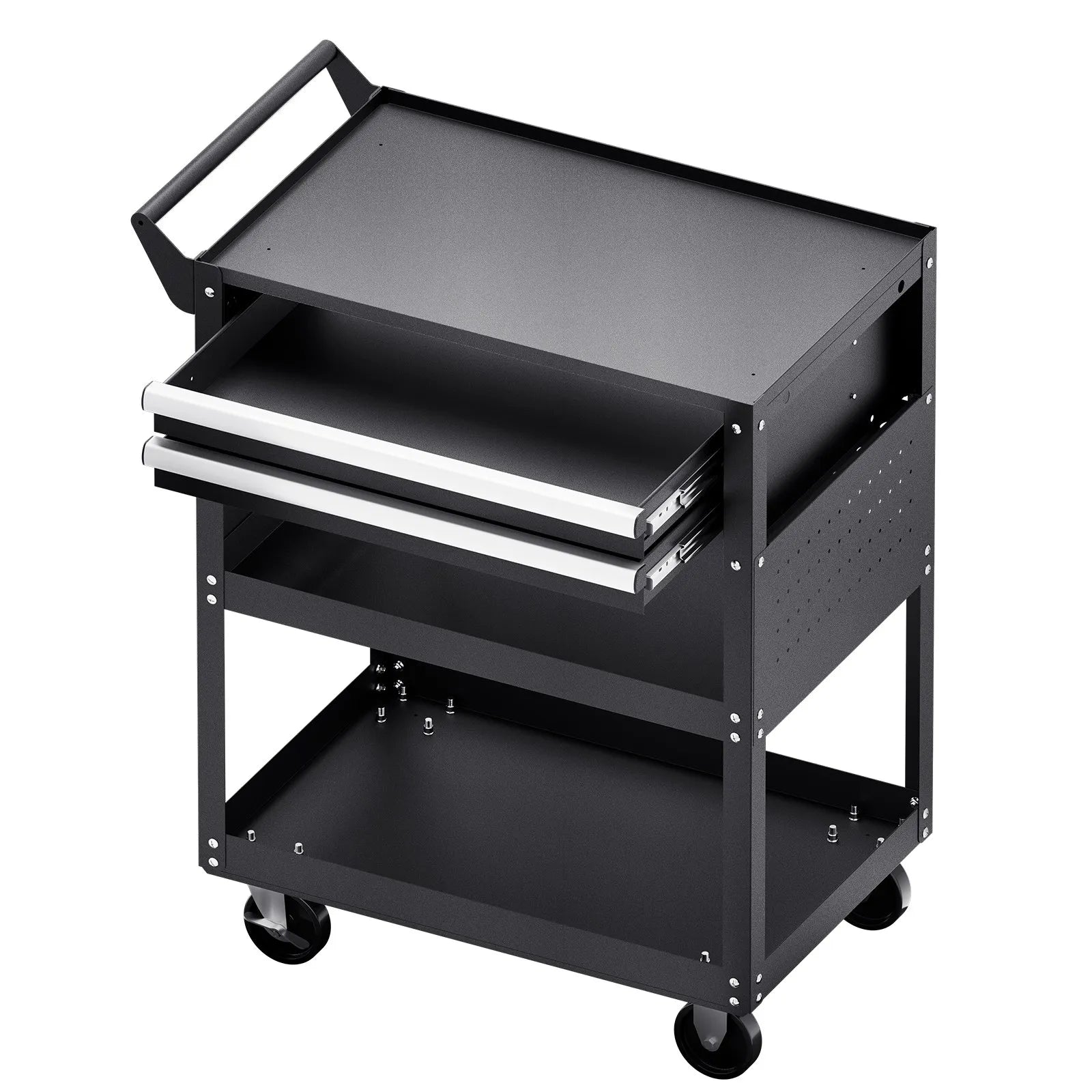 VEVOR 5-Tier Tool Cart on Wheels 400 lb Rolling Work Cart with Drawer & Pegboard