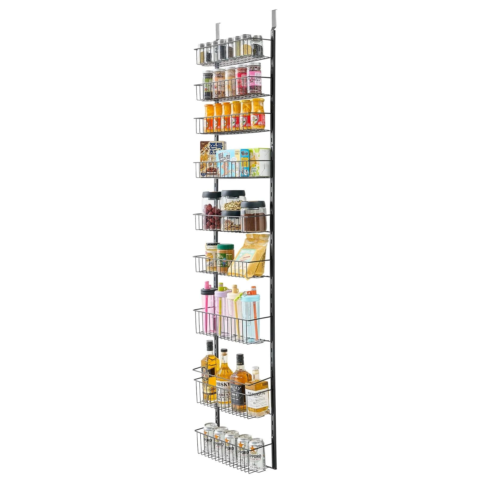VEVOR 9-Tier Over the Door Pantry Organizer Hanging Storage Rack Adjustable