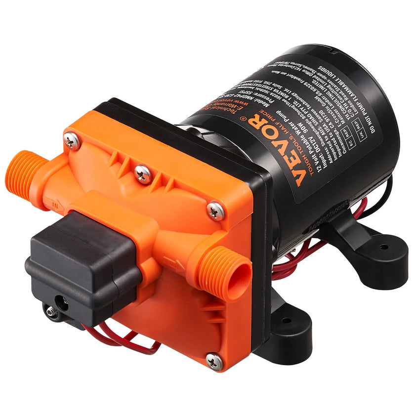 VEVOR 12V Diaphragm Pump 3GPM 11.36 L/min 4-Chamber Water Pump Pressure Switch