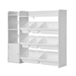 VEVOR 4-Tier Kids Toy Storage and Bookshelf with 8 Flexible Plastic Bins White