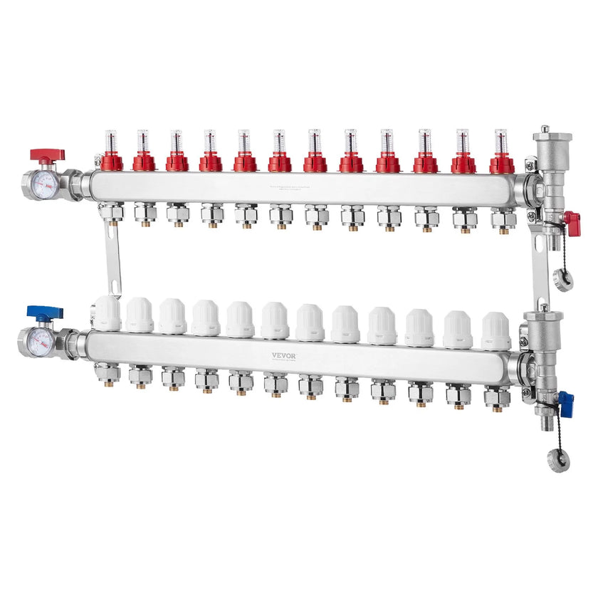 VEVOR 12-Branch Radiant Heat Manifold 1/2