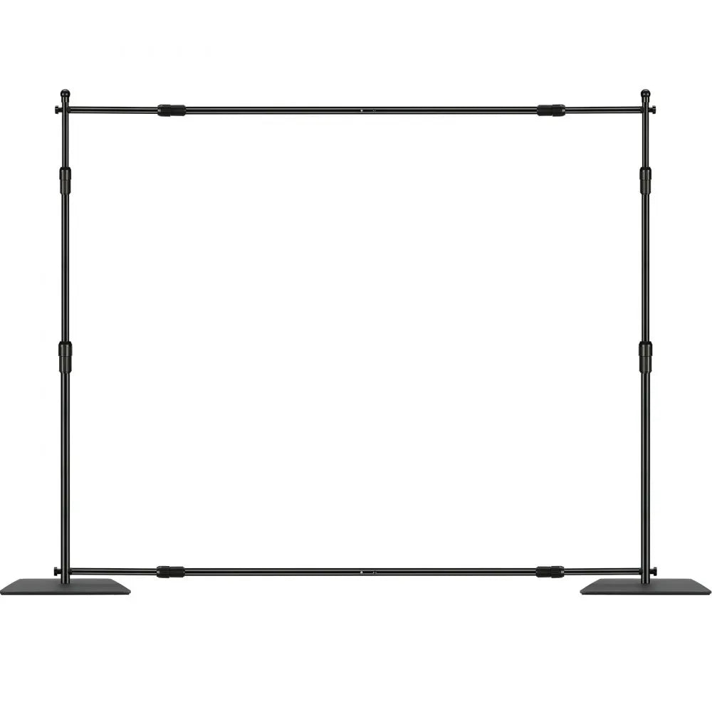 VEVOR 10ft x 10ft Pipe and Drape Kit, Heavy Duty Backdrop Stand with Carbon Steel Base, Adjustable Backdrop Support with 2 Clamps and A Carry Bag for Wedding, Party, Event, Photography, and Exhibition