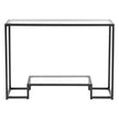 VEVOR 2-Tier Glass Console Table Rectangle Sofa Side Table with Anti-Tip Black