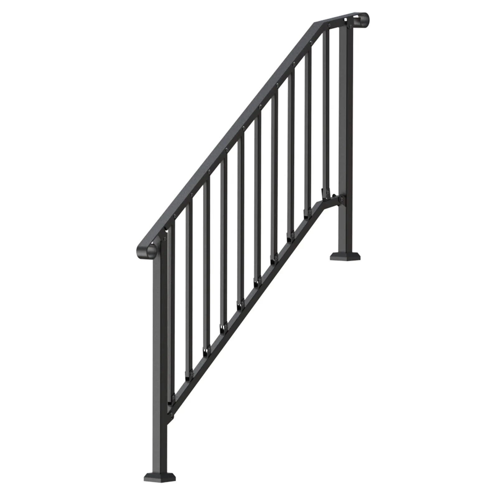 VEVOR 5-6 Step Handrails for Outdoor for Seniors Porch Deck Black Retro Arch