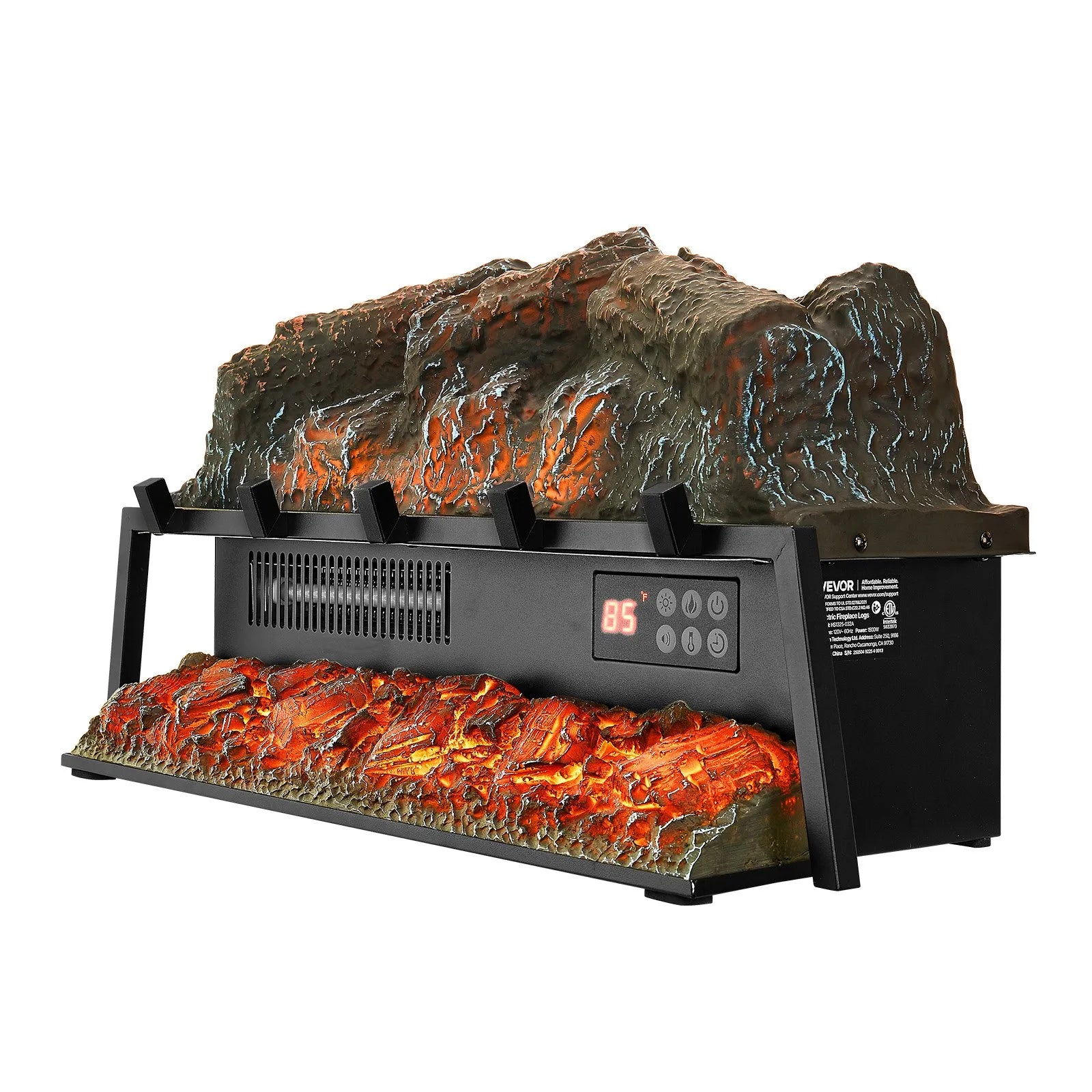 VEVOR 25 Inch Electric Fireplace Log Heater with Crackling Sound Timer Remote